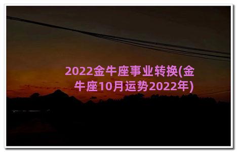2022金牛座事业转换(金牛座10月运势2022年)
